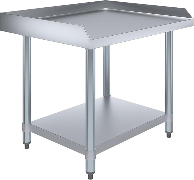 Stainless Steel Equipment Stand with Undershelf + Casters, Heavy Duty, Commercial Grade, NSF Certified (24" Width x 30" Length)