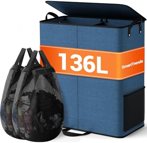 136L 2 Section Laundry Hamper by Unknown