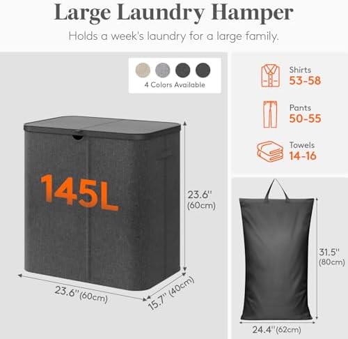 Lifewit 145L Large Laundry Basket - Image 2