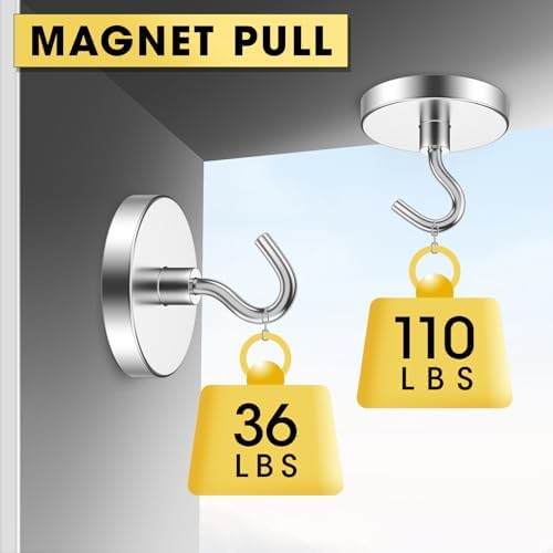 VNDUEEY Magnetic Hooks, 110 Lbs Strong Magnet Hooks Heavy Duty - Image 3