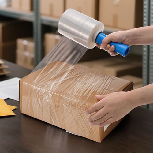 Noamus 3 Pack 5" x 1000ft Clear Industrial Stretch Wrap Film, 100 Gauge Mini - Image 6