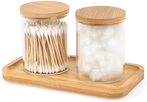 BKYFPQ Glass Qtip Holder Dispenser by BKYFPQ