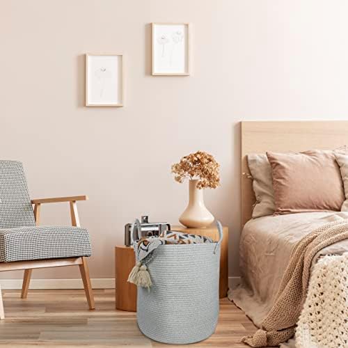 XUANGUO Cotton Rope Laundry Basket Hamper - Image 5