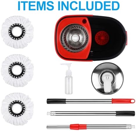 Spin Mop and Bucket with Wringer Set, 360° Rotating Head Mop Bucket System with - Image 2