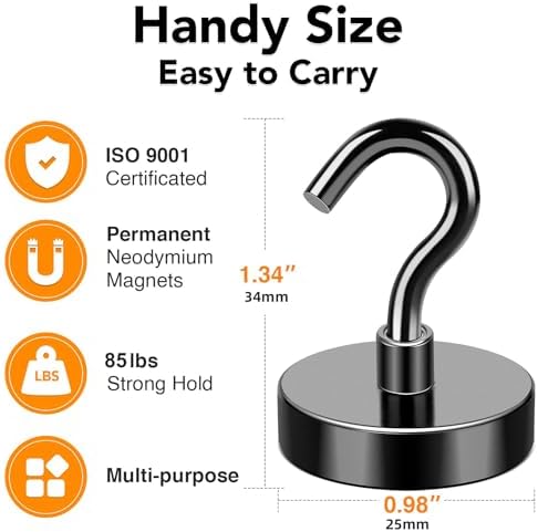 MIKEDE Magnetic Hooks 85Lbs Heavy Duty Magnets - Image 4