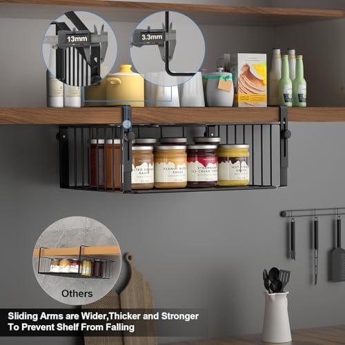 AmonHouseware 2Pack Under Shelf Storage Basket Organizer - Image 3