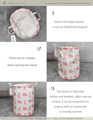 Round Pink Ballerina Laundry Hamper, Household Storage Bin - Image 5