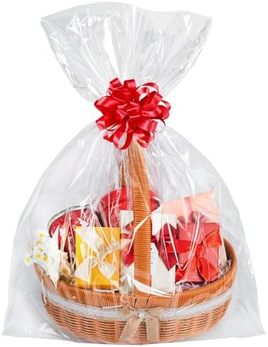Labeol Clear Cellophane Bags 20Packs 24x30 Inch Gift Wrap by Labeol