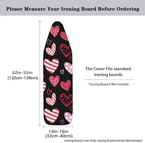 Love Heart Ironing Board Cover Valentines Day Ironing Board Dust Cover Standard - Image 5