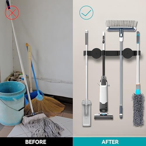 Magnetic Mop Broom Holder, Strong Non Slip Magnetic Broom Mop Hanger, Heavy - Image 4