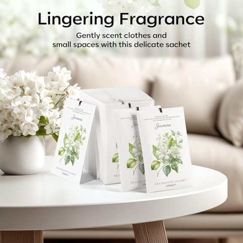 MYARO 12 Pack Jasmine Scented Sachets, Closet Deodorizer Car Air Freshener - Image 5
