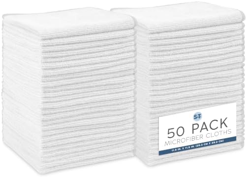 S&T INC. Microfiber Cleaning Cloth, 50 Pack, 11.5" x 11.5" by STINC