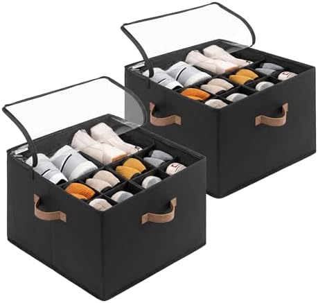 StorageWorks 2-Pack 32-Pair Fabric Shoe Storage Bins by StorageWorks