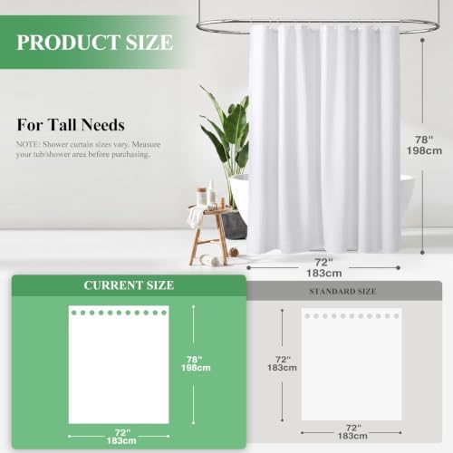 Dynamene Long Waffle Shower Curtain 256 GSM Heavy Fabric 72x78 White - Image 2