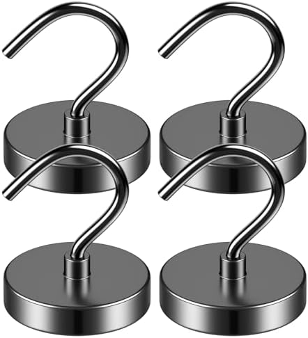 Grtard 4 Pack Magnetic Hooks Heavy Duty, 110lbs Strong Magnet Hook by Grtard