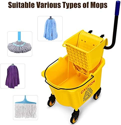 Nightcore Commercial Mop Bucket, All-in-one Tandem Floor Cleaning Wavebrake - Image 6