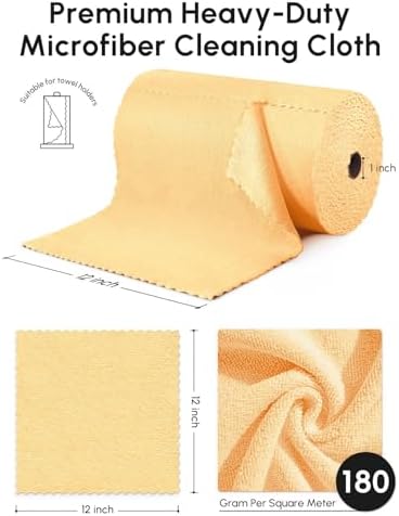 Microfiber Cleaning Cloths Roll 75 Pack 12x12 Inch Lint Free - Image 3