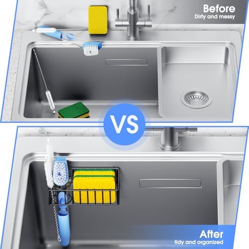 Kitchen Sink Organizer, Strong Adhesive Mount Detachable Sponge Holder - Image 6