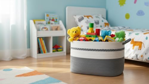 Extra large laundry basket woven from natural cotton rope - Image 4