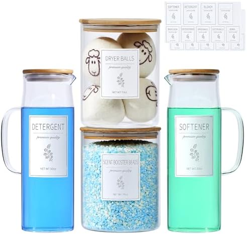 Glass Laundry Detergent Dispenser Set by KitHero