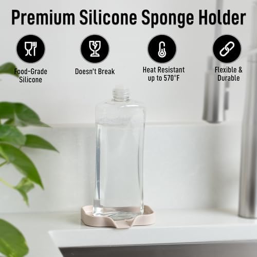 Zulay Kitchen Small Silicone Sponge Holder – Space-Saving Sink Organizer Tray - Image 5