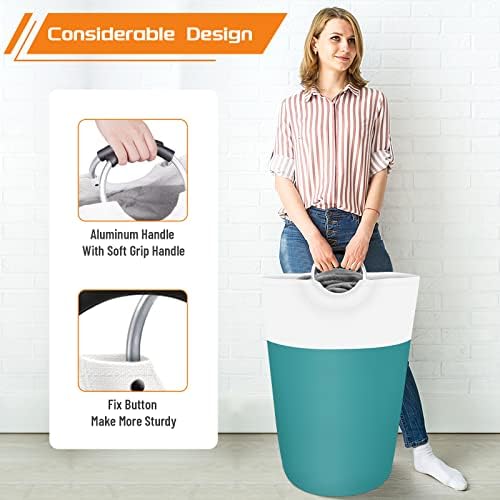 BlissTotes 75L Laundry Basket, Freestanding Collapsible Hamper - Image 5