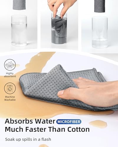 MR.SIGA Waffle Weave Cleaning Cloths, Ultra Absorbent and Lint Free, 6 Pack - Image 4