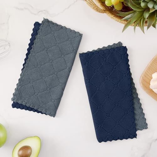 Homaxy 12 Pack Super Soft Dish Cloths, Dark Grey & Navy Blue - Image 6