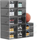 12 PACK Large Shoe Storage Boxes, Shoe Boxes Clear Plastic Stackable, Shoe by OMOPINSHOEBOX
