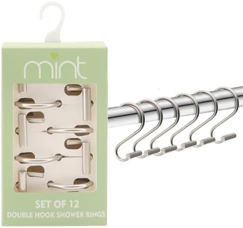 J&V TEXTILES Shower Curtain Hooks Rings, Rust Resistant Metal Double Glide - Image 4
