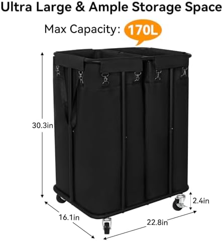 WOWLIVE Double Laundry Hamper - Image 4