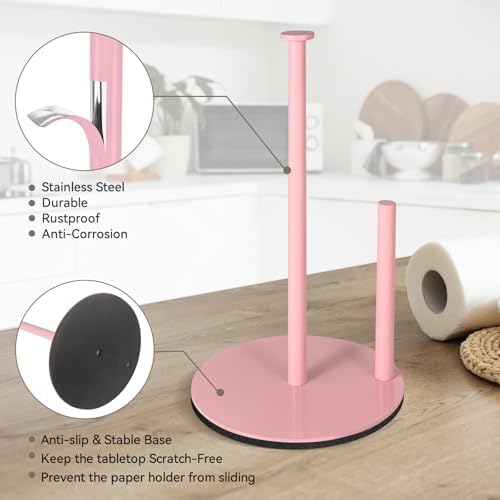 Paper Towel Holder Pink, Stainless Steel, - Image 4