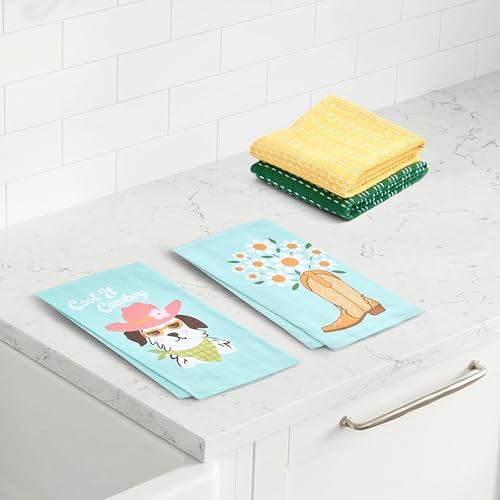 Ritz 4-Piece Kitchen Towel Set, Cool It Cowboy Dog & Daisy Boot Prints - Image 5