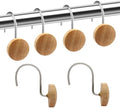 Shower Curtain Hooks, Wood Decorative Shower Curtain Rings, Modern Round Log by JTDTH