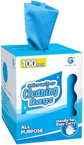 GLIMGLINT Reusable Shop Towels, 100 Pack Microfiber Cleaning Cloth, 11 x9 by Unknown