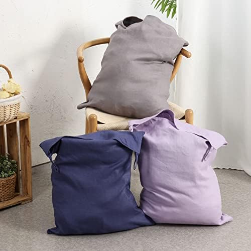 Amazhiyu Pure Linen Over The Door Laundry Hanging Hamper Bag - Image 5