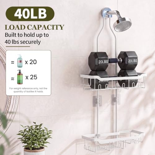 Adjustable Shower Caddy Hanging Rustproof: Tool-free Height Adjustment - Image 5