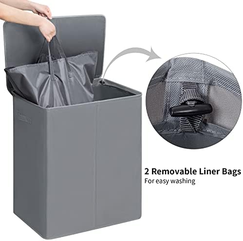 WOWLIVE 154L Double Laundry Hamper 2 Section - Image 4