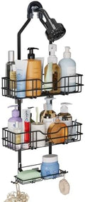 Over the Shower Head Caddy, 3-Tier Hanging Shower Shelves Rustproof, Shower by leeda+space