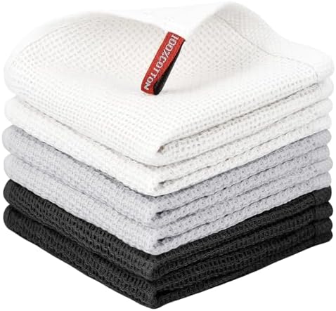 Nialnant 6 Pack Kitchen Towels, 100% Cotton by Nialnant
