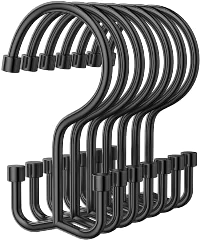 OEH Shower Curtain Hooks, Durable Black Shower Curtain Hooks Rust Proof by OEH