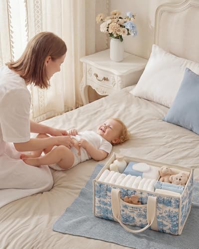 Blissful Diary Toile Diaper Caddy Organizer, Baby Diaper Basket - Image 5