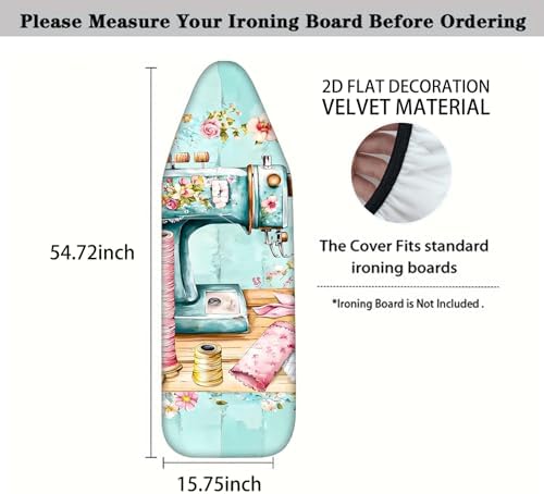 Nuxovilar Floral Sewing Machine Ironing Board Cover 15x54 Polyester - Image 4