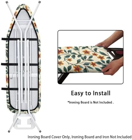 Wild Flower Ironing Board Cover Non-Slip 15x54 Inch Botanical Leaf Ditsy Flower - Image 5