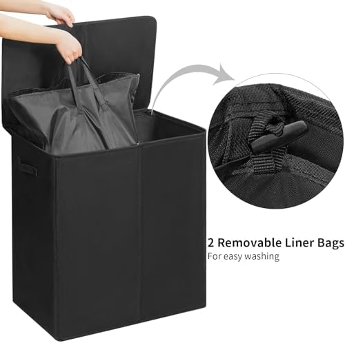 WOWLIVE 180L Double Laundry Hamper 2 Section - Image 5