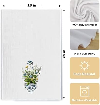 Chinoiserie Floral Kitchen Towels Set of 2 - Image 5
