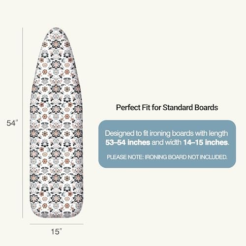 UniSimp Ironing Board Cover and Pad 15"x54" Extra Thick Natural Cotton - Image 2