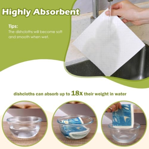 6 Pcs Swedish Paper Cloths for Kitchen, Reusable Paper Towels Washable - Image 4