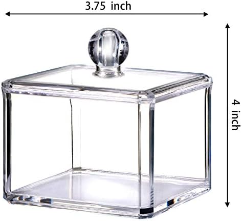 SheeChung Square Acrylic Qtip Holder, 1 Pack Bathroom Canisters - Image 5