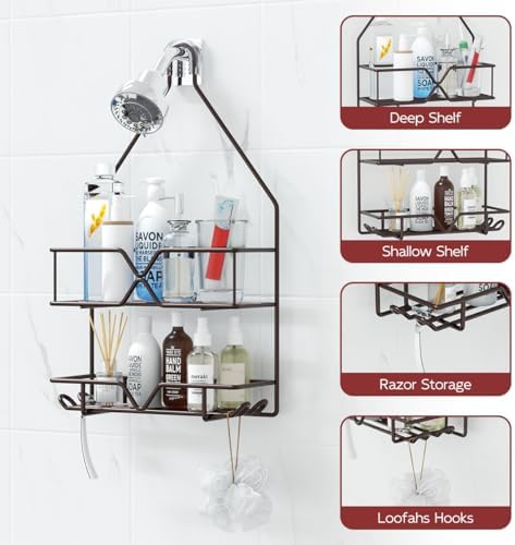 TreeLen Shower Caddy over Shower Head Hanging Bathroom Caddy - Image 2